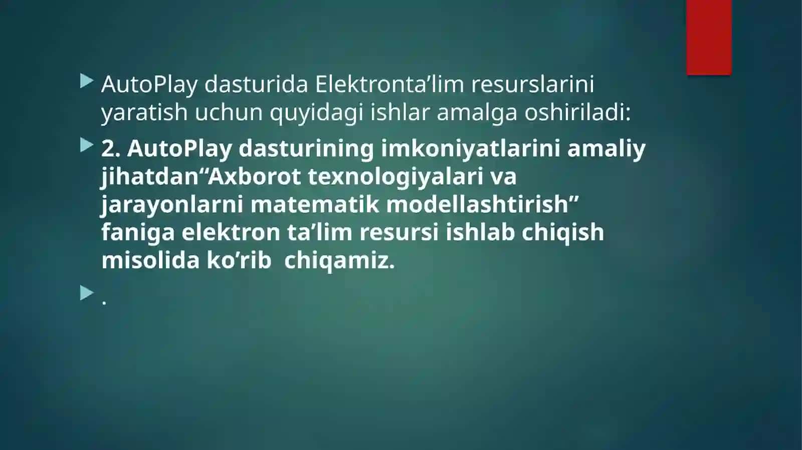 AutoPlayda electrondarslik interfeysini yaratish 4