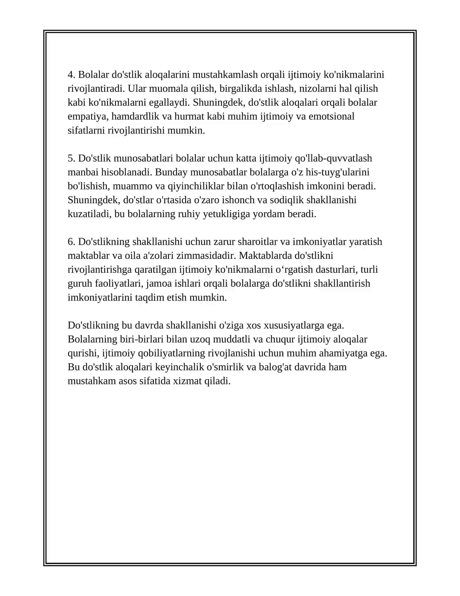 KICHIK MAKTAB YOSHI DAVRIDAGI SHAXSLARARO MUNOSABATLAR 4