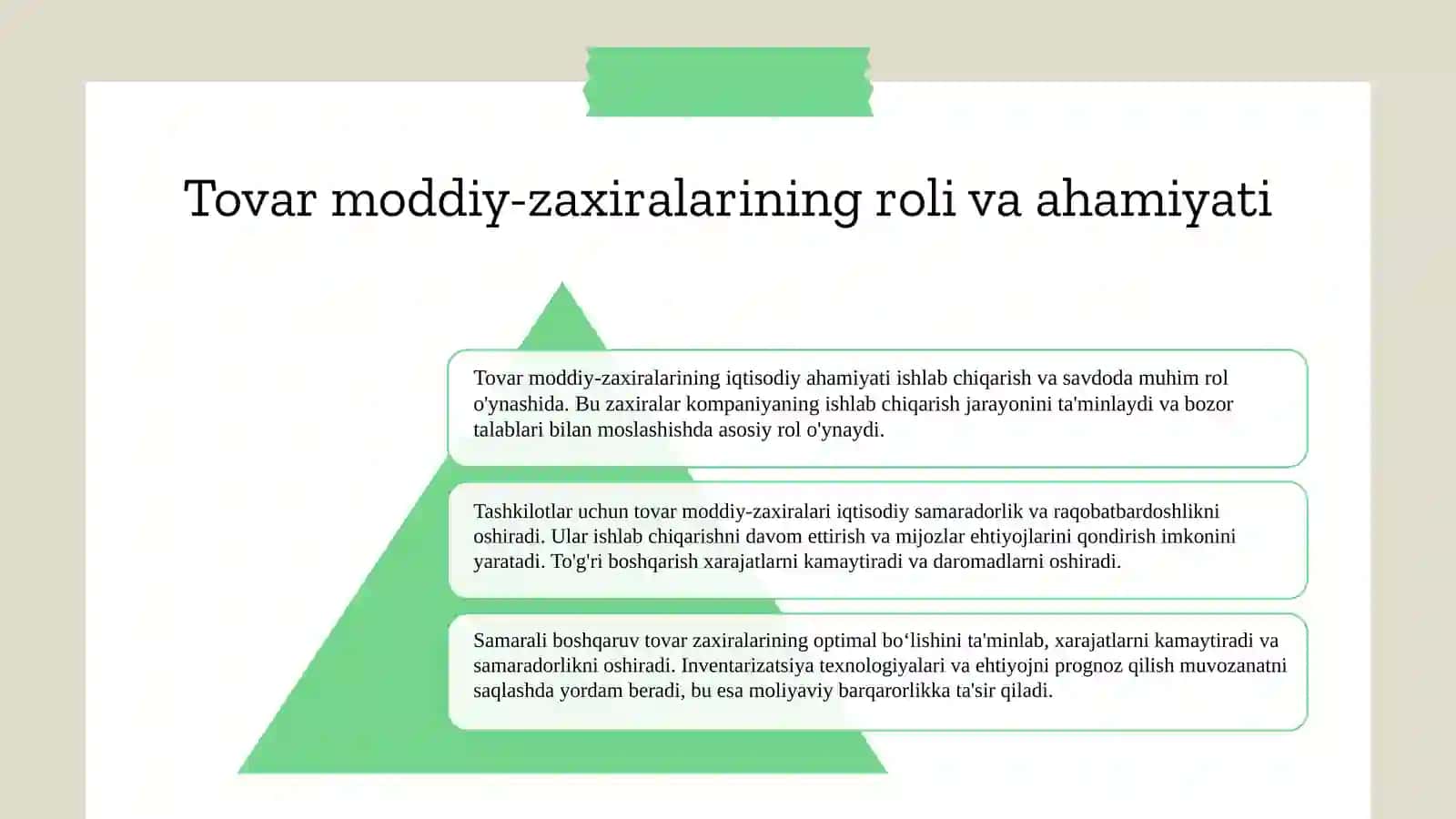 Budjet tashkilotlarida tovar moddiy-zaxiralar hisobini tashkil etish 4