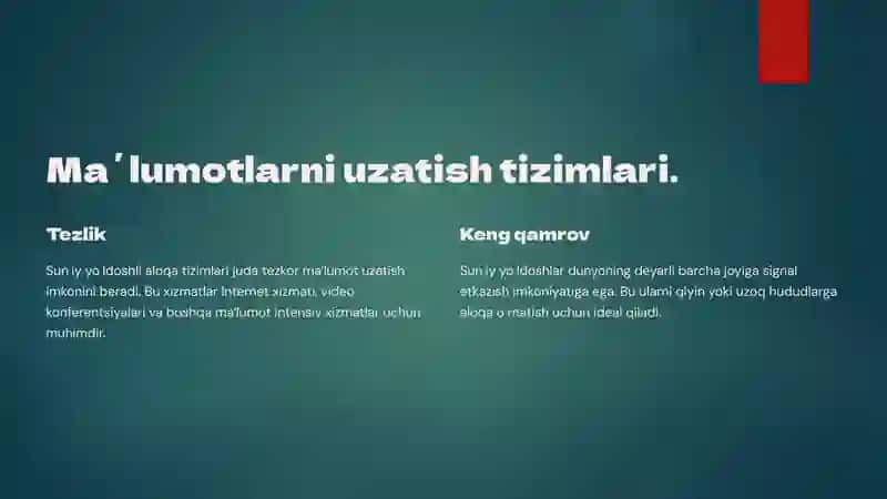 Sun`iy yo`ldosh orqali aloqa tizimlari 4