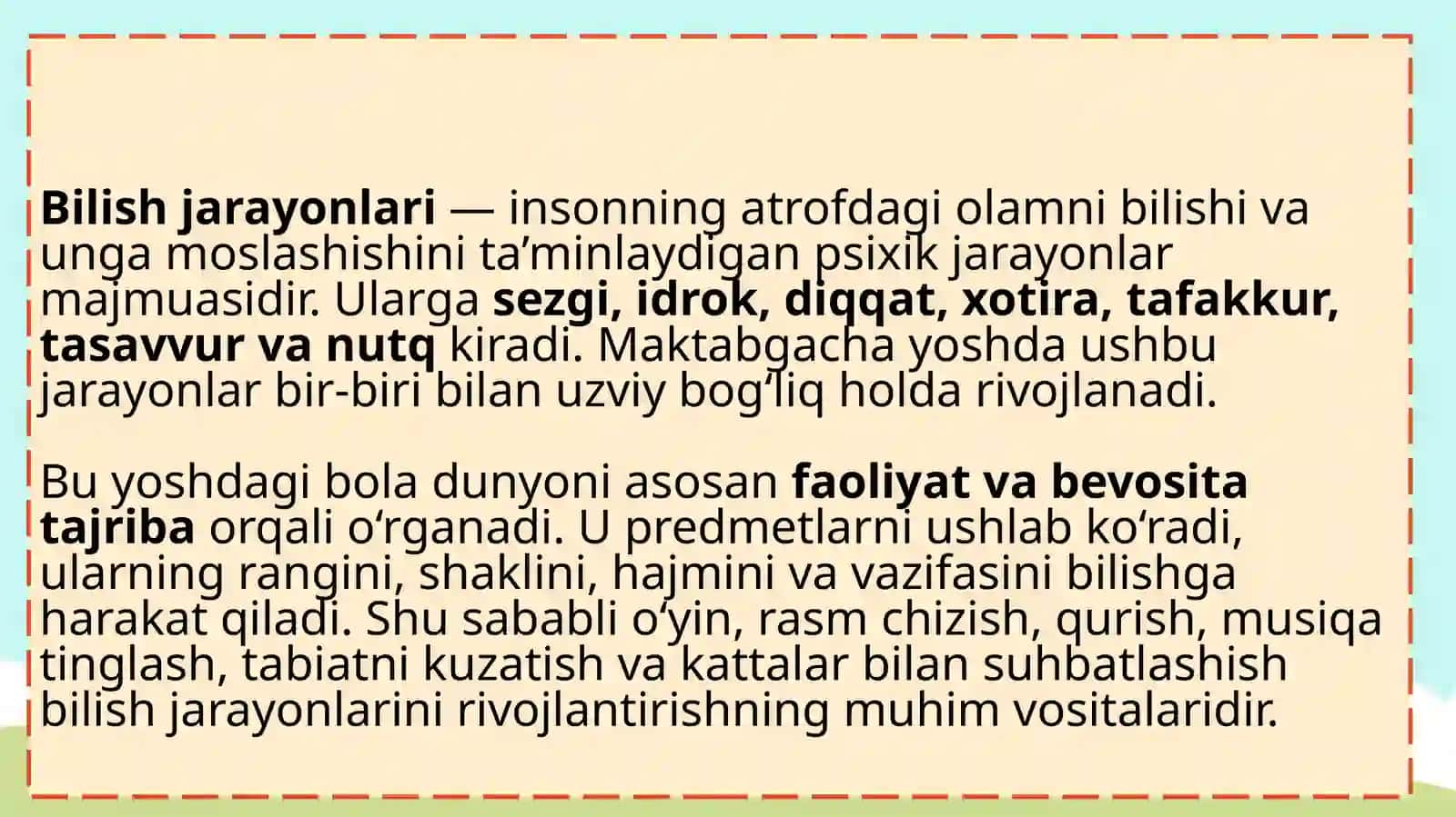 Maktabgacha yosh davrida bilish jarayonlari va nutqning rivojlanishiga xos xususiyatlar 4