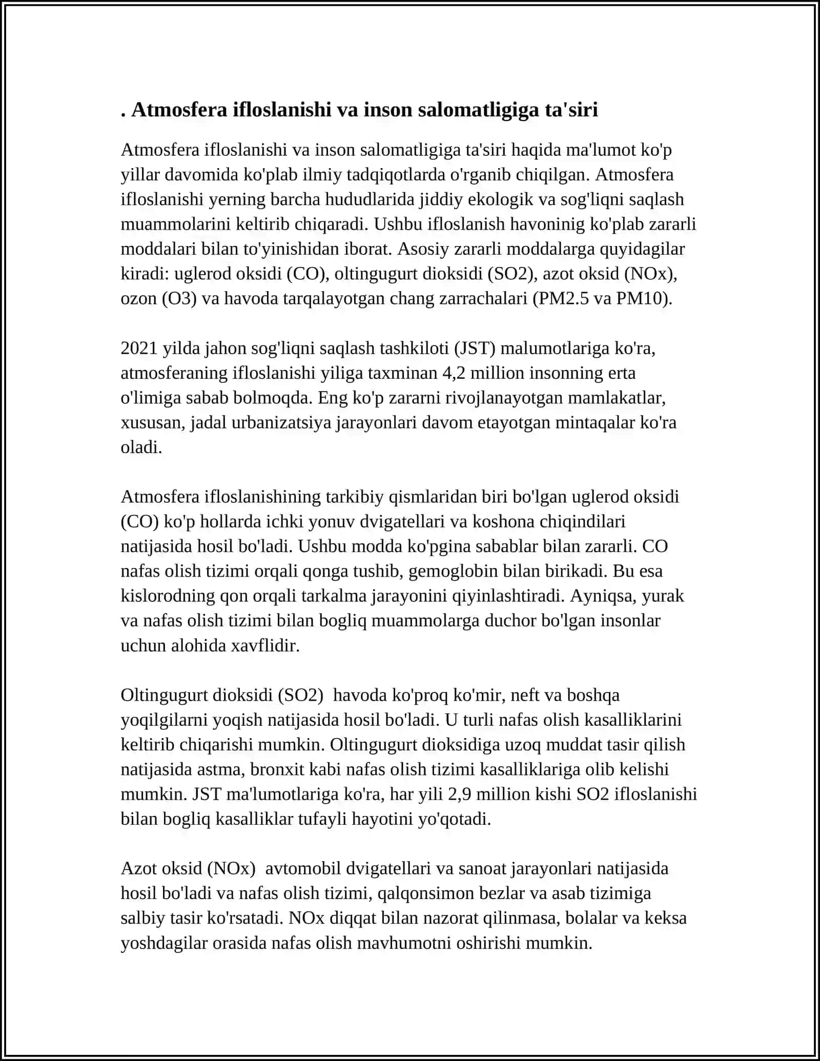 EKOLOGIYA VA HAYOTIY FAOLIYAT XAVFSIZLIGI FANI 4