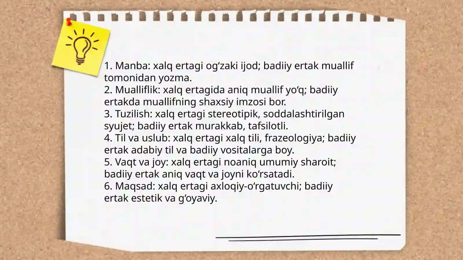 Ertaklar va uning janriy tasnifi 4