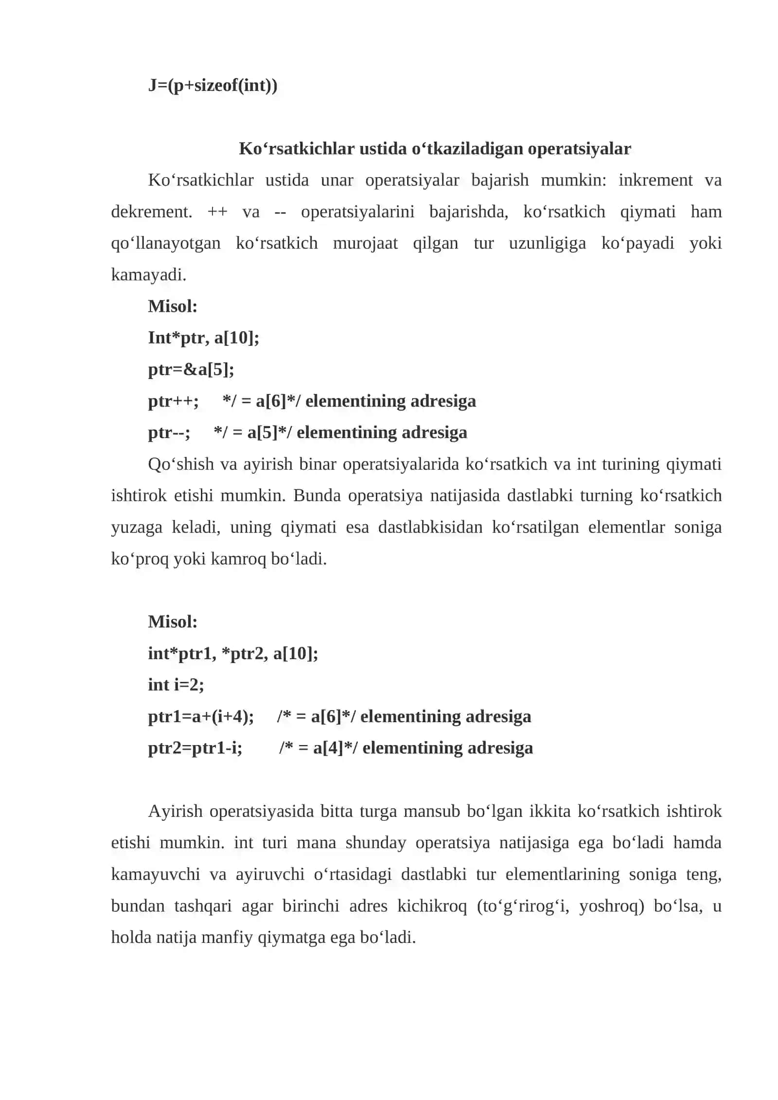 C++ Visual dasturlash tilida ko`rsatgichlar va funksiyalar 4