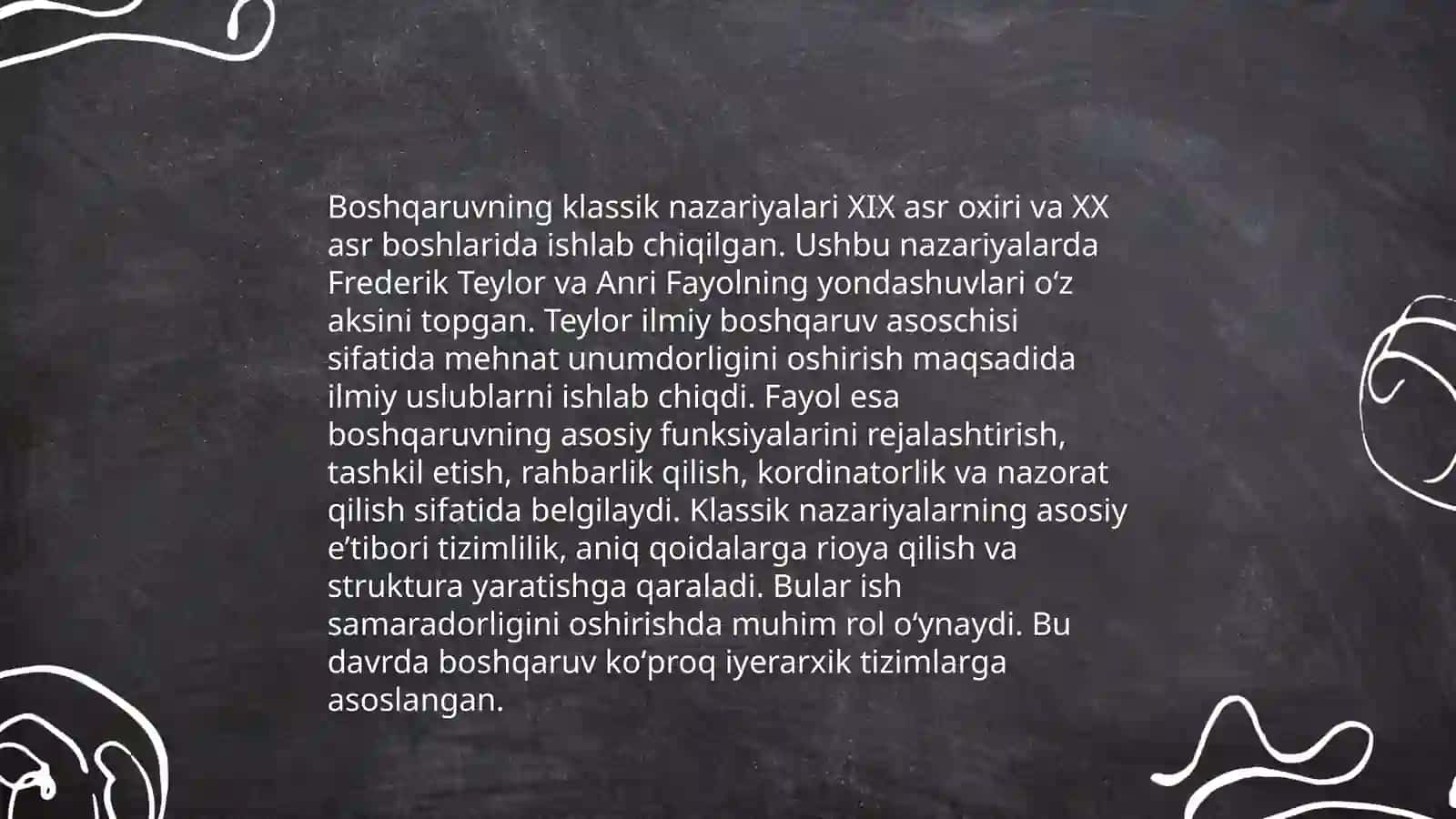 Biznesda boshqaruv nazariyasining rivojlanishi 4