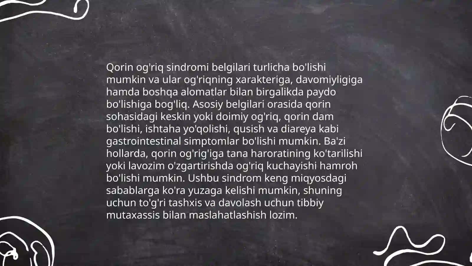 Qorin og'riq sindromi 4