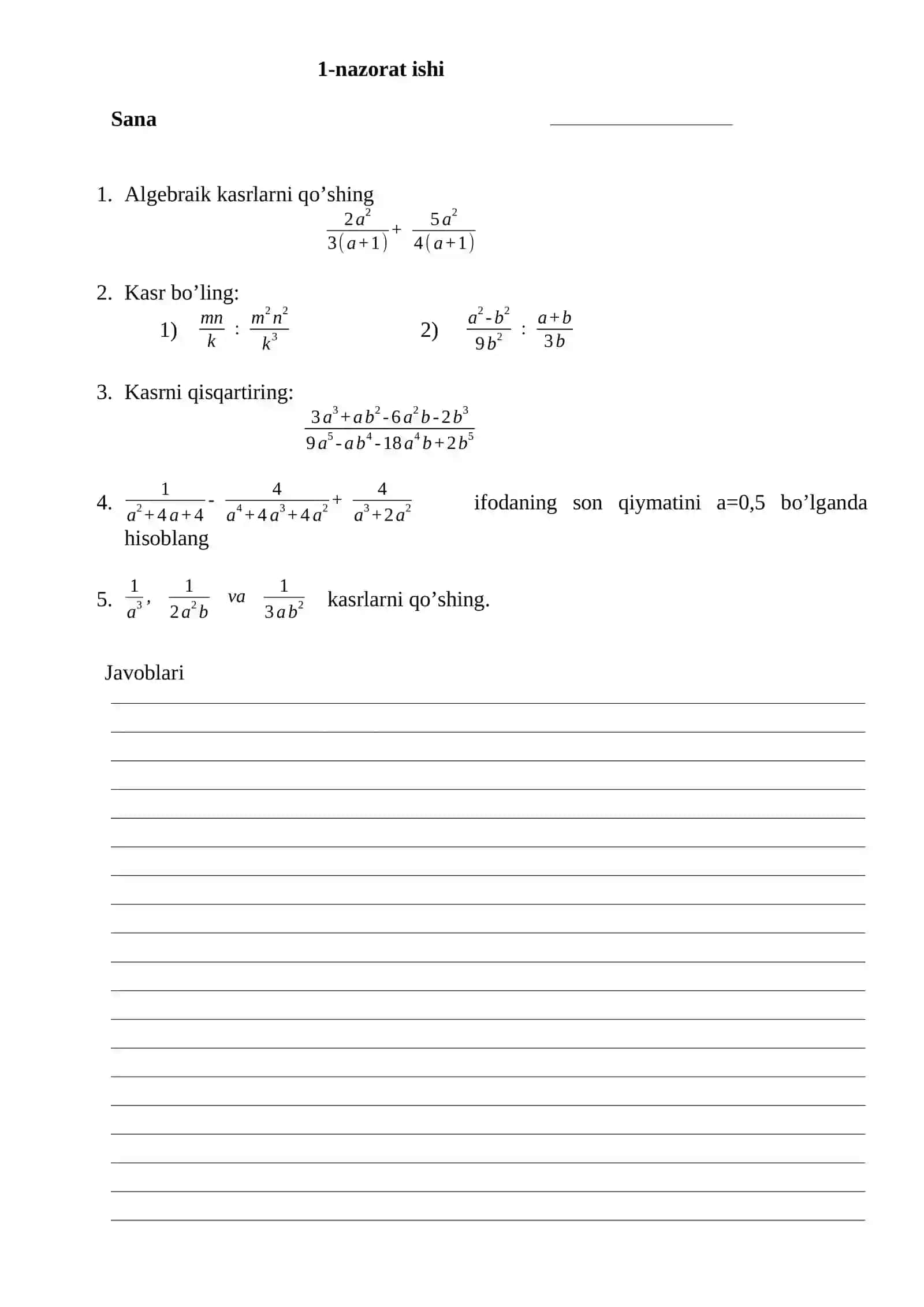 ALGEBRA va GEOMETRIYA 4