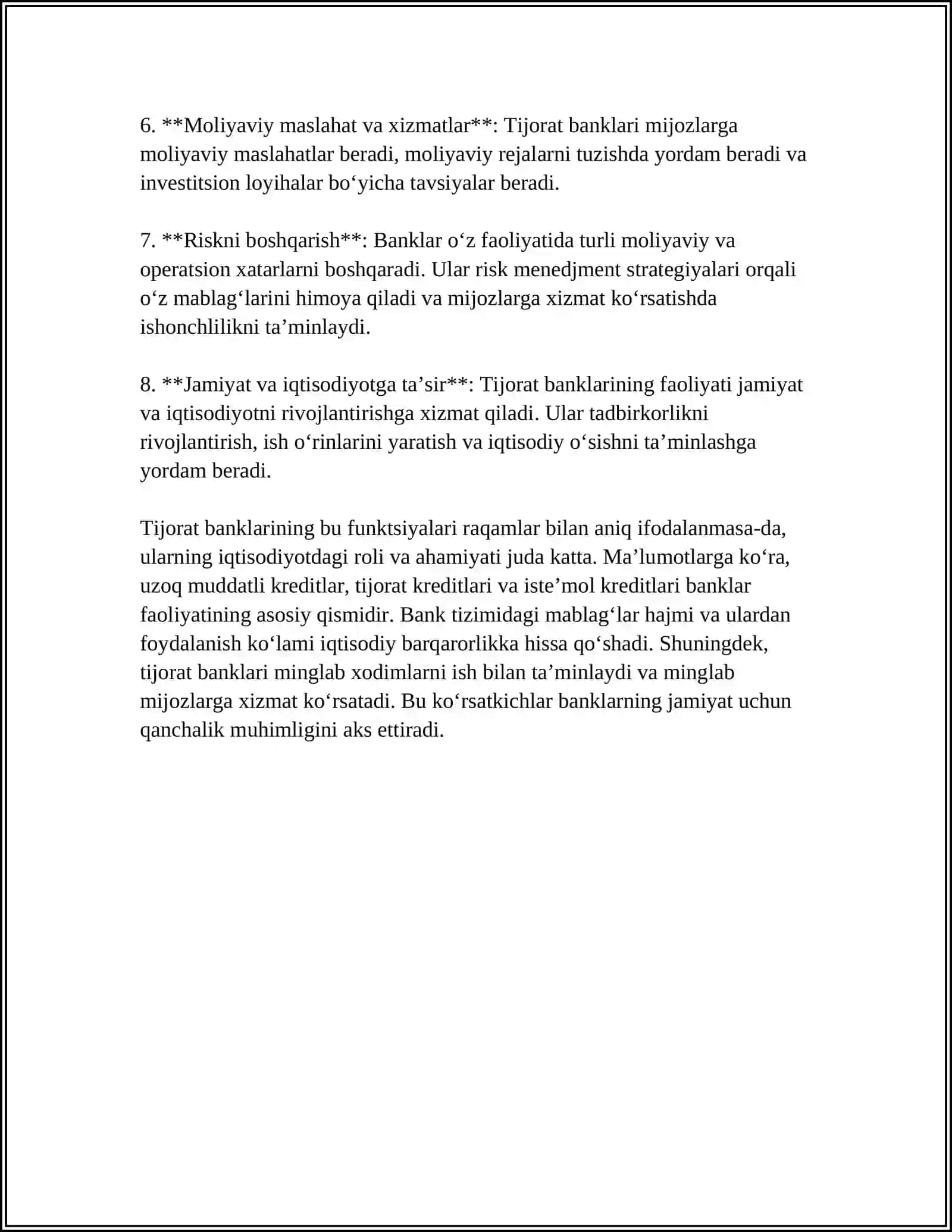 TIJORAT BANKLARI FUNKSIYALARI 4