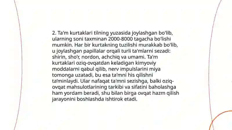 Ta'm bilish a'zolarining anatomiya va tuzilishi 4