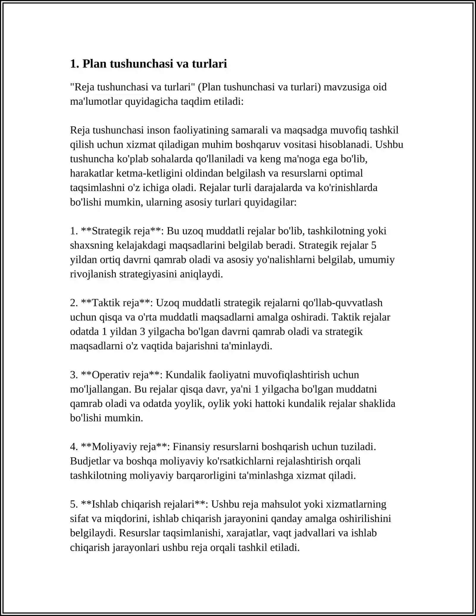PLAN, XARITALAR NOMENKLATURASI, XARITALARNI OʻRGANISH VA SHARTLI BELGILAR HAQIDA TUSHUNCHA 4