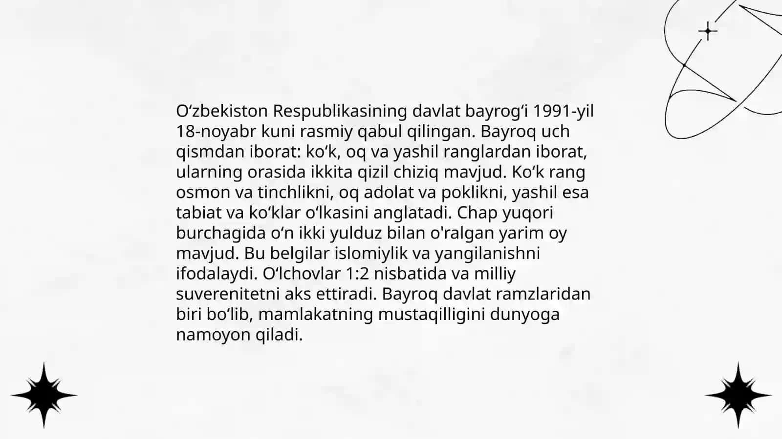 Oʻzbekiston respublikasi bayrogʻi qabul qilingan kun 4
