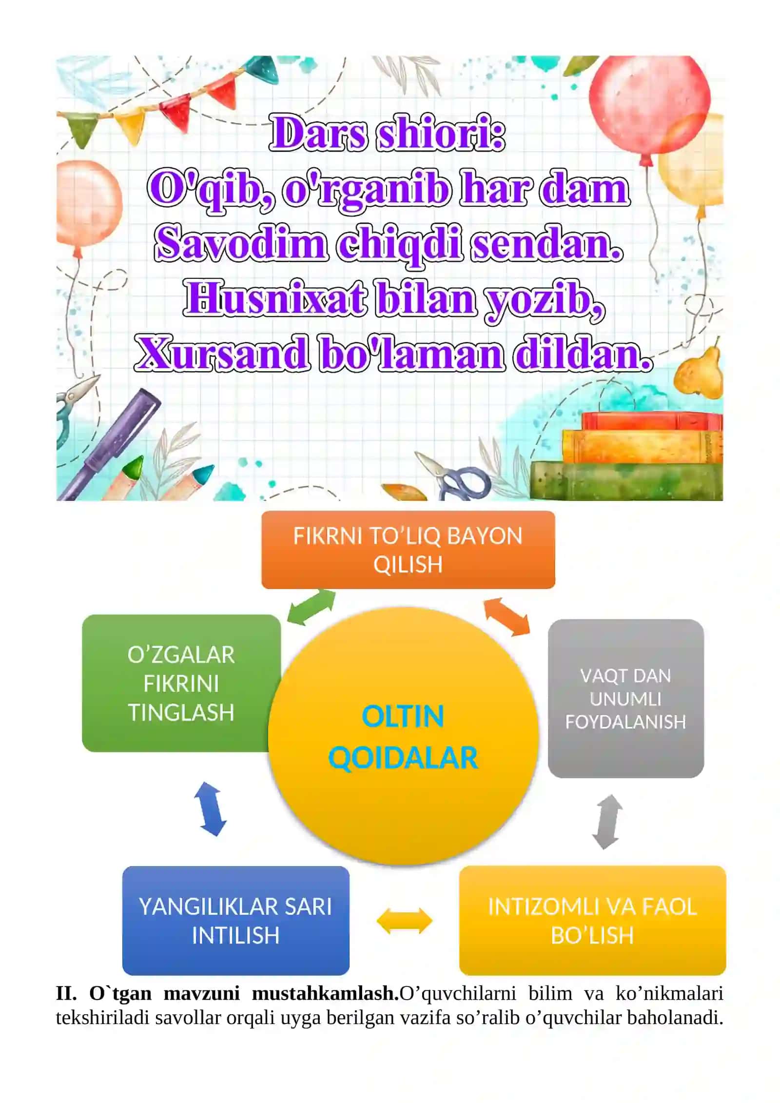 Jarangli va jarangsiz undosh tovushlar mavzusida 2-sinf Ona tili fanidan dars ishlanmasi 4