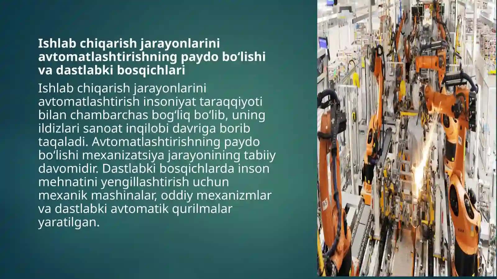 Ishlab chiqarish jarayonlarini avtamatlashtirishning rivojlanish tarixi 4