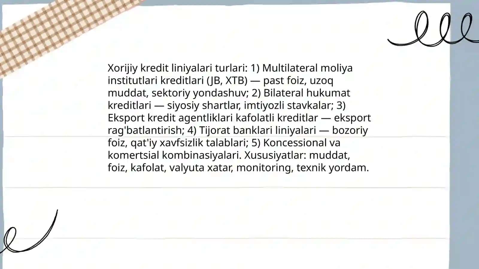 Xorijiy kredit liniyalari orqali tadbirkorlik subyektlarini moliyalashtirish 4