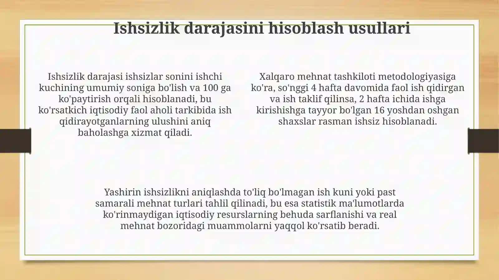 Ishsizlik darajalari va ularning iqtisodiyotga ta’siri 4