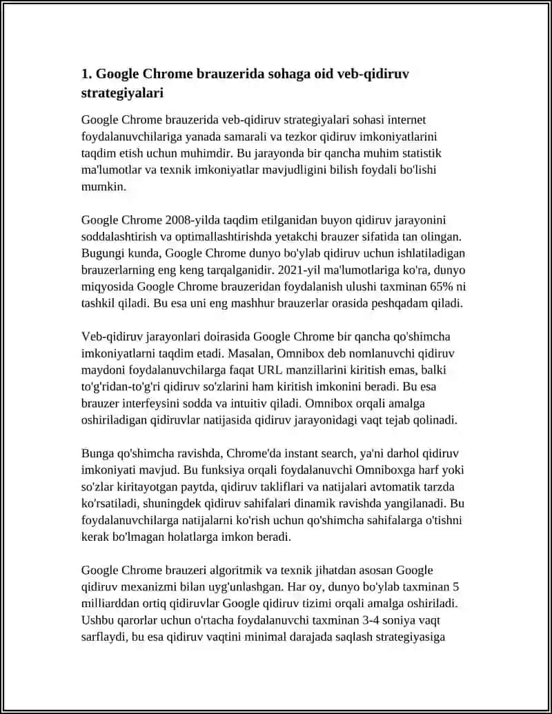 GOOGLE CHROME BRAUZERIDA SOHAGA OID AXBOROTLAR BILAN ISHLASH 4