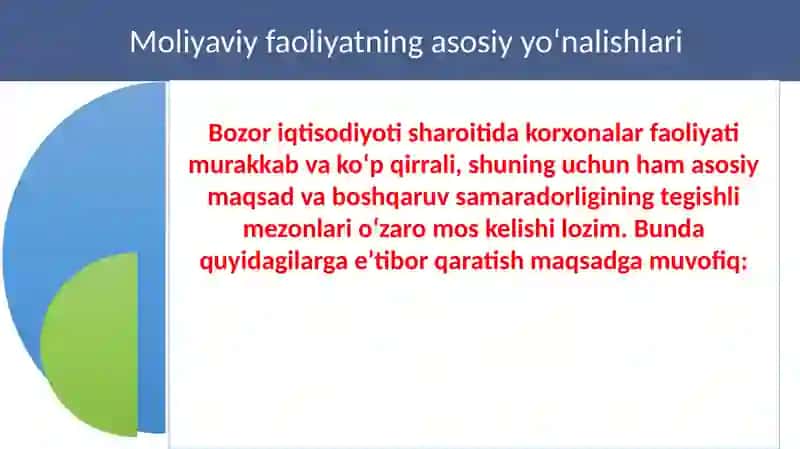 Moliyaviy menejmentni tashkil etish mexanizmi va korxonalarda tashkiliy xususiyatlari 4