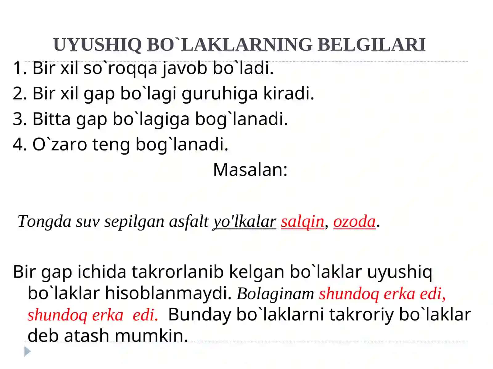 UYUSHIQ VA AJRATILGAN BO`LAKLAR 4