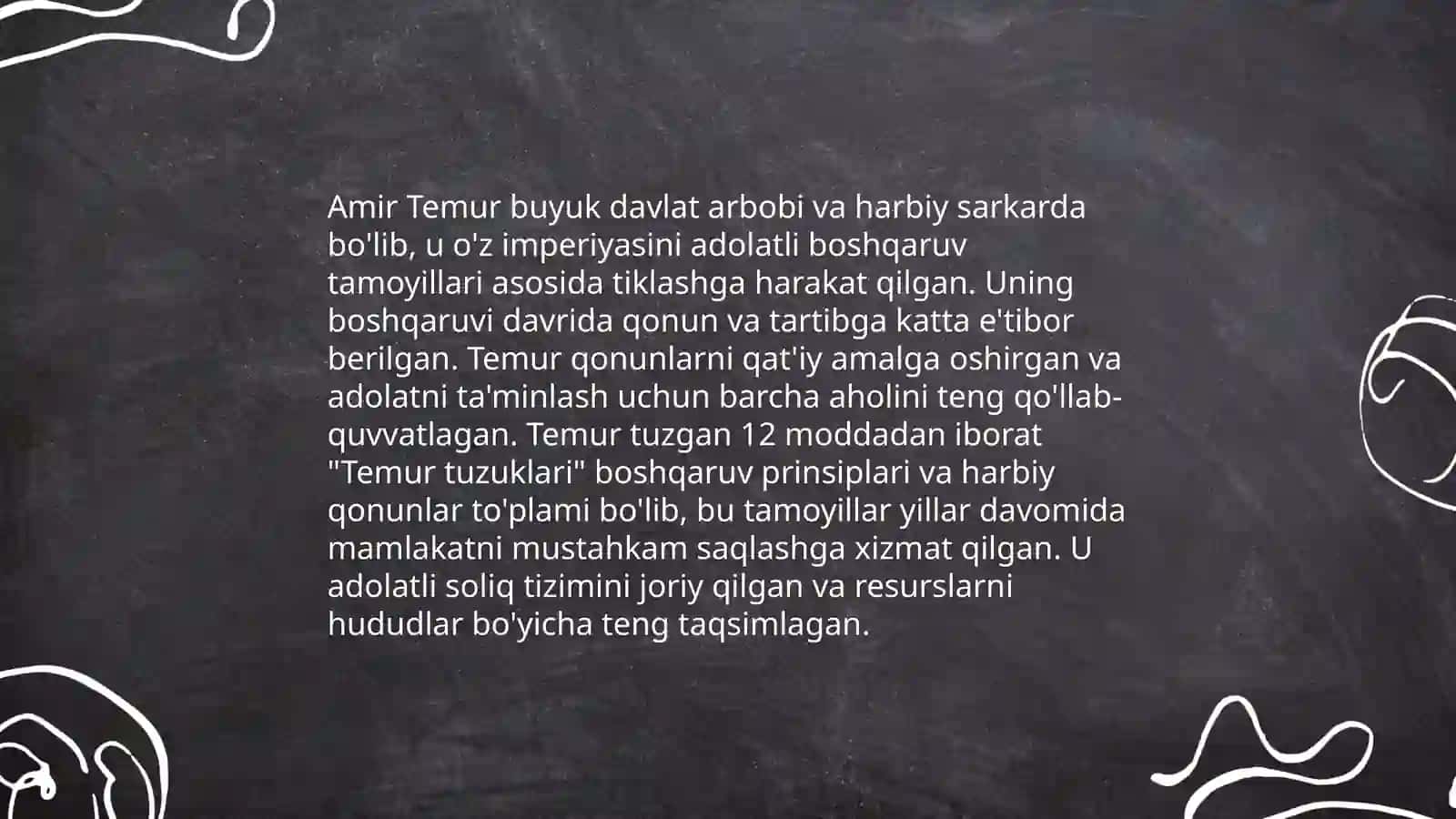 Amir Temur o'gitlarining tarbiyaviy ahamiyati, Mirzo Uluģbekning pedagogik goyalari va marifatparvarlik faoliyati 4