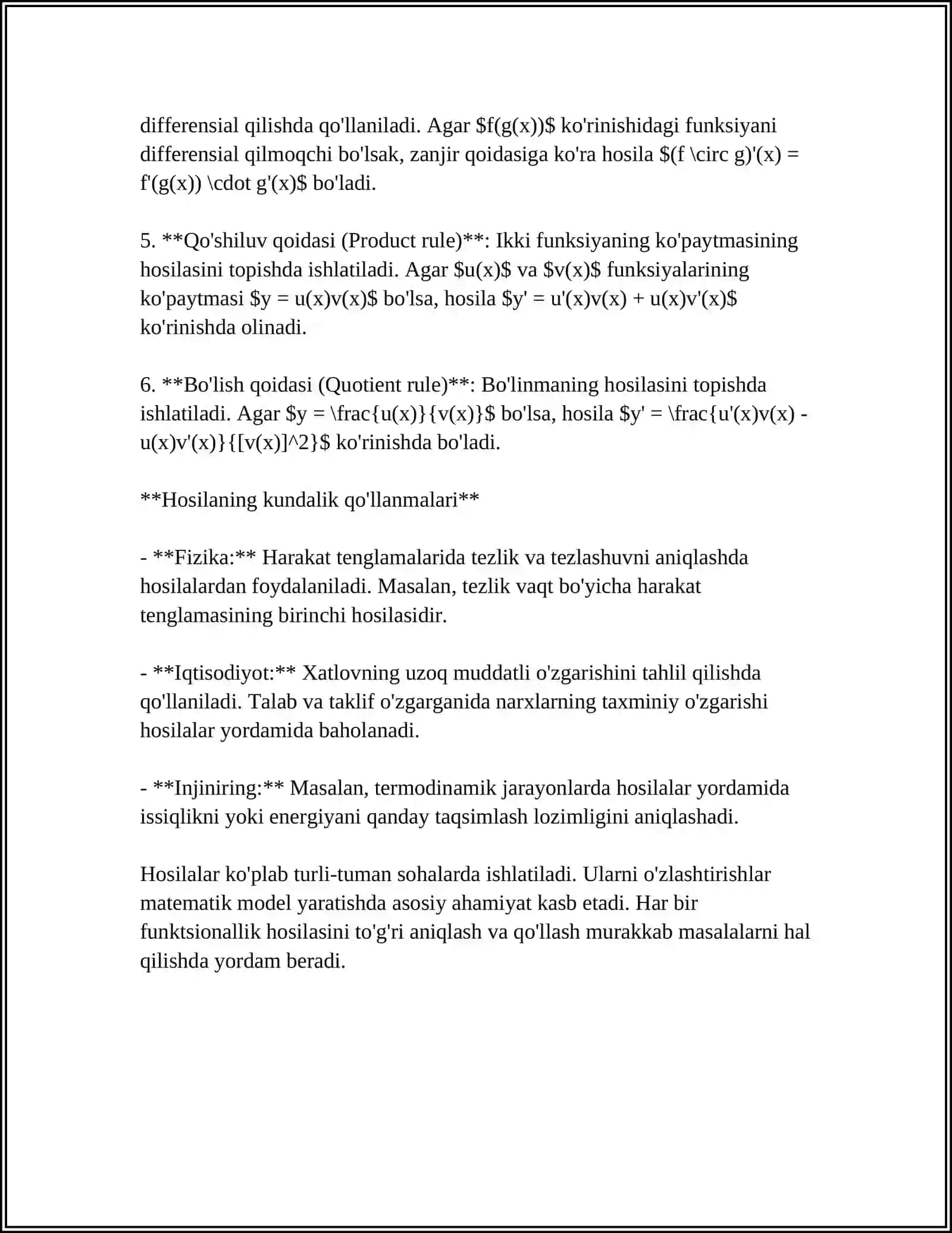 DEFFENSIYALASHNI ASOSIY TEOREMALARI LOGRANJ TEOREMASI 4
