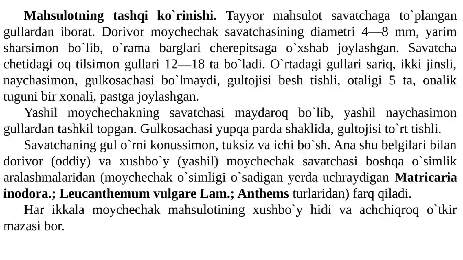 Rasmiy tibbiyotda ishlatiladigan introdutsent (Chet el florasiga mansub) dorivor o`simliklar 4