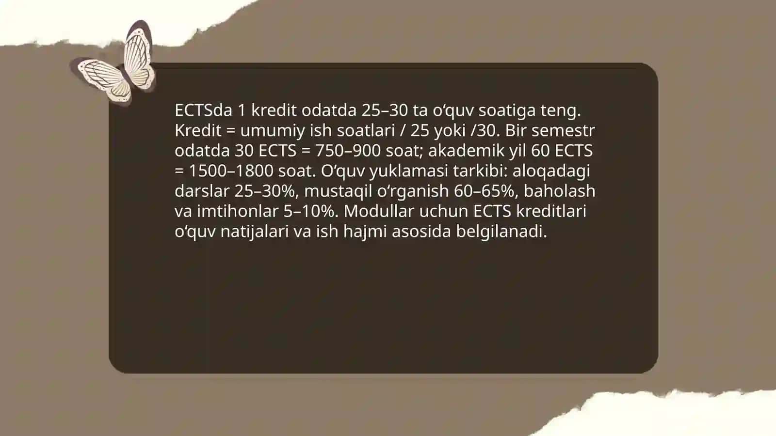 ECTS(Yevropa Kredit Transfer Tizimi)-Kredit texnologiyasi asoslari 4
