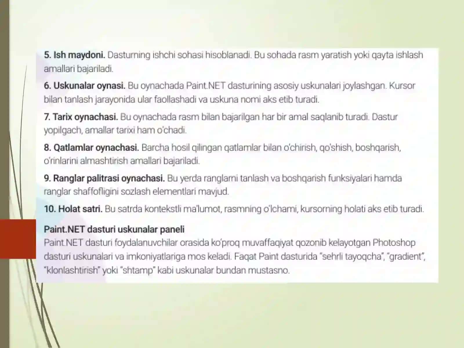 KOMPYUTER GRAFIKASI DASTURLARI BILAN ISHLASH 4