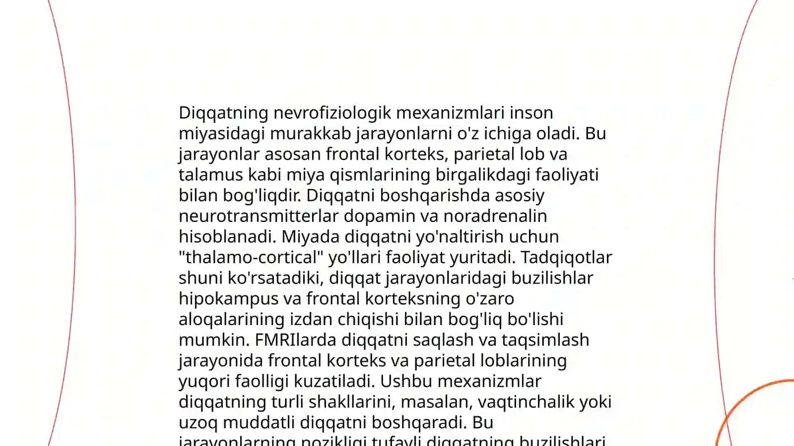Diqqat va xotira psixofiziologiyasi 4
