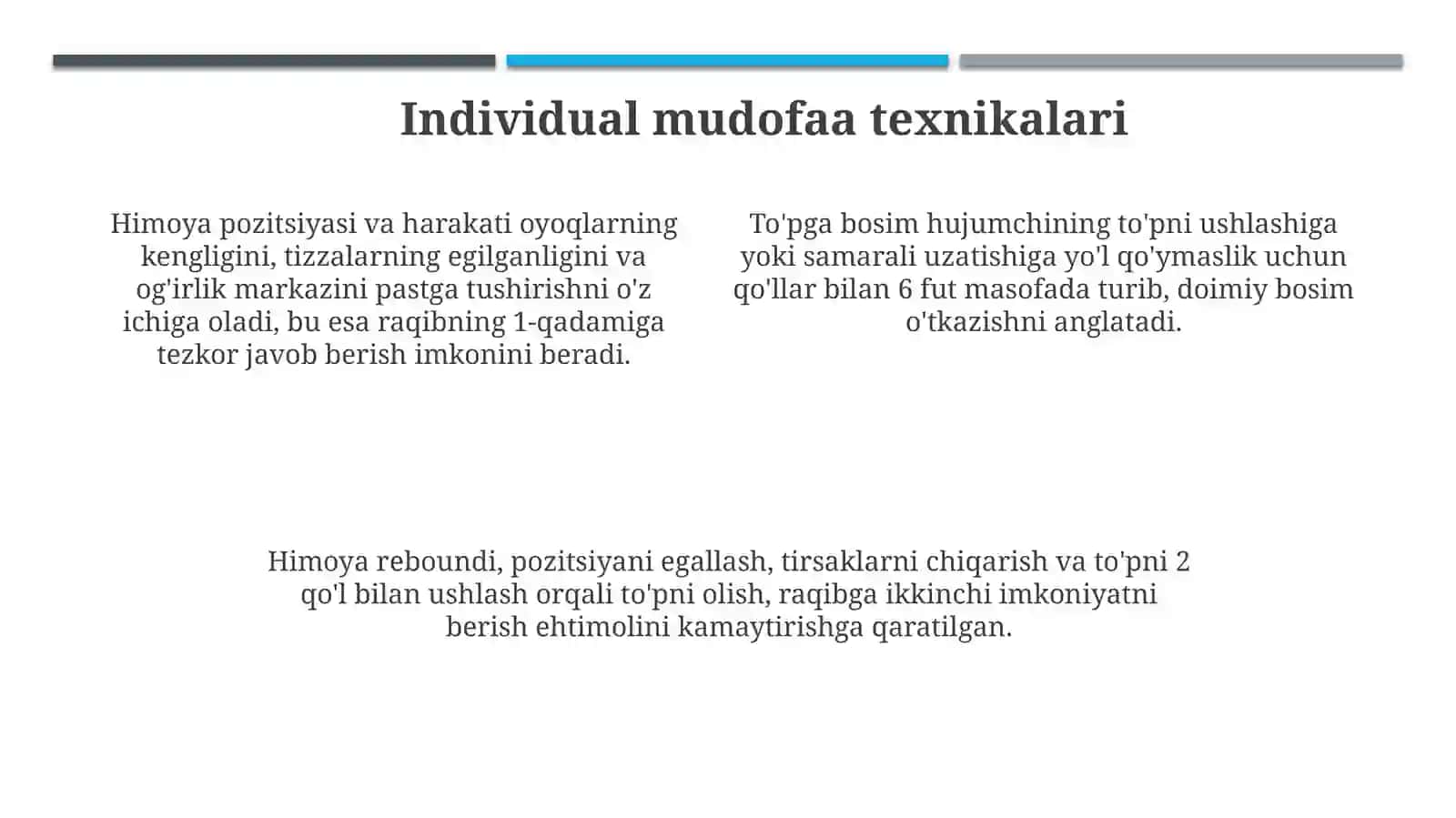 Basketbol himoya qilish texnikalarining tasnifi 4