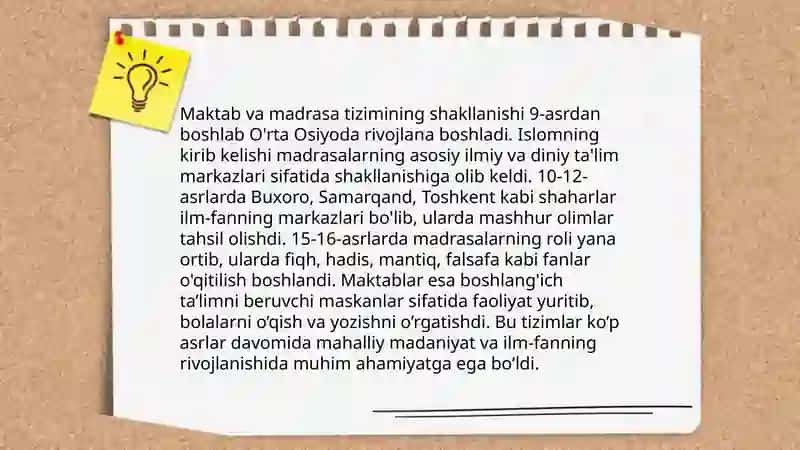 O'rta Osiyoda tarbiya, maktab va pedagogik fikirlar 4