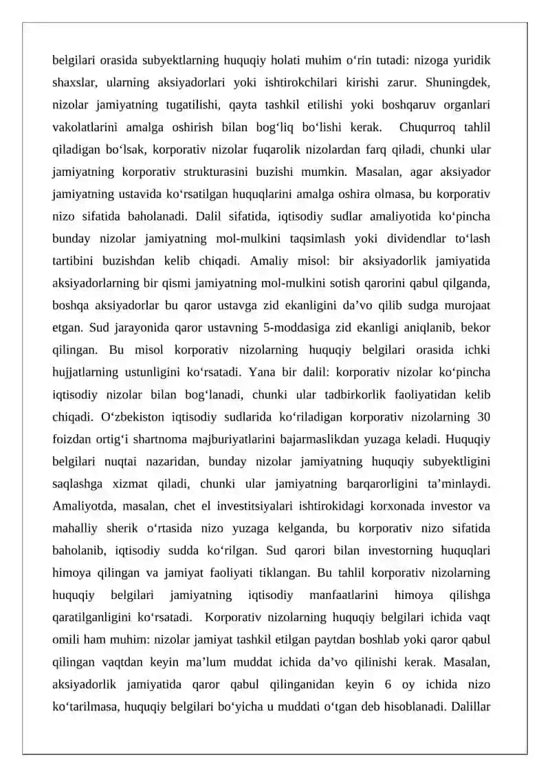 Korporativ nizolar: ulaming turlari, hal etish usullari va shakllari 4