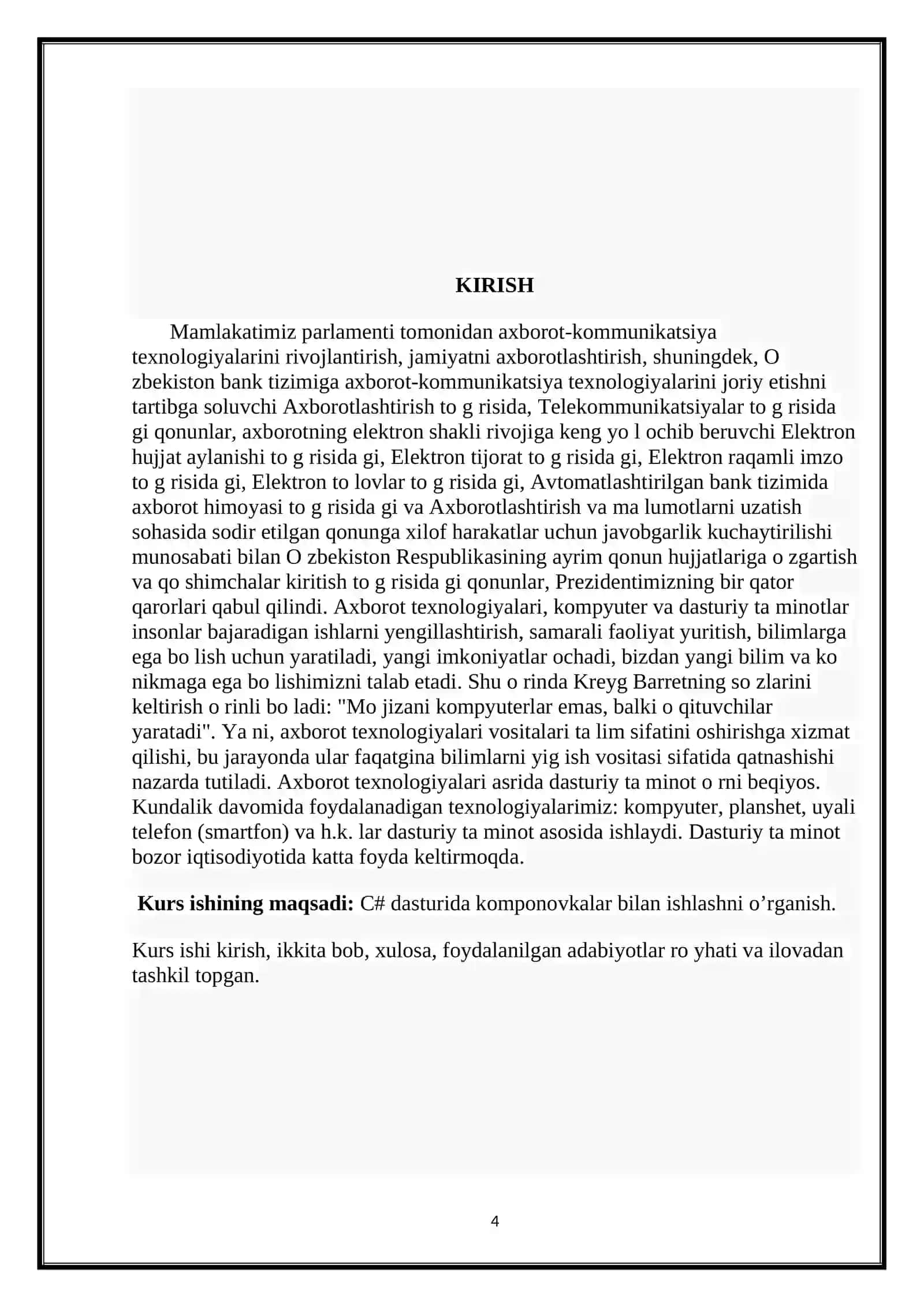 WPF da komponovka bilan ishlash KURS ISHI 4