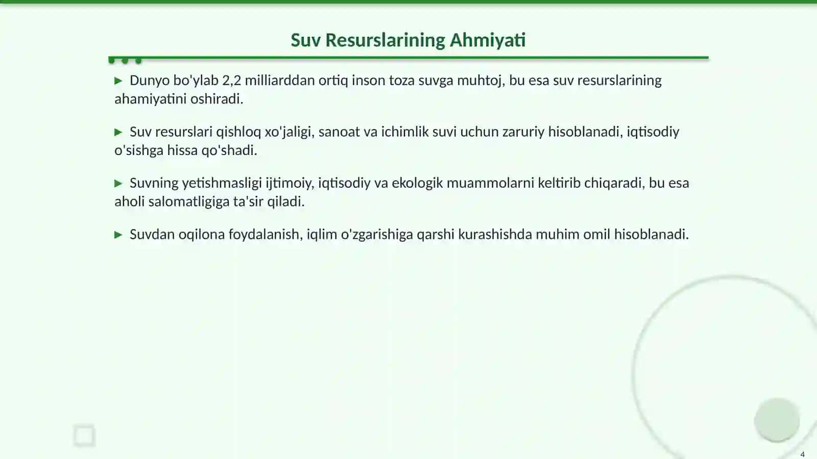 Suv Resurslaridan Foydalanish: Soliq Hisoblash 4