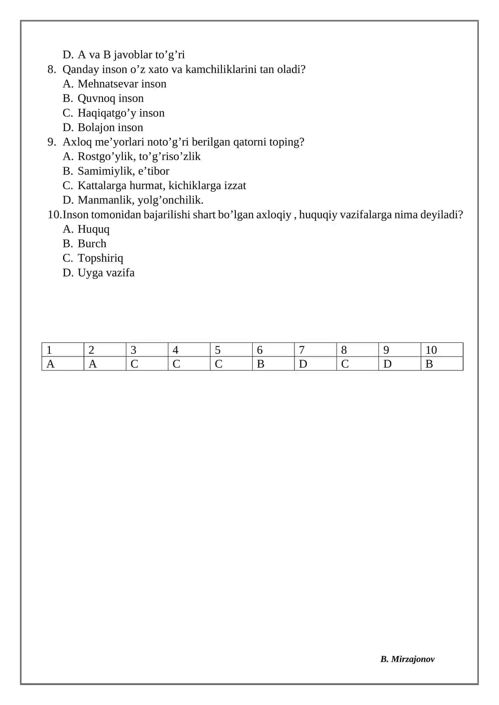 1-2-mavzu. Men “Oltin qoida” bo’yicha yashayman 4