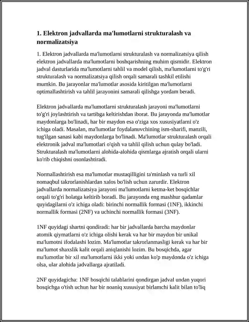 ELEKTRON JADVALLARDA MODELLASHTIRISH VA TAHLIL QILISH 4