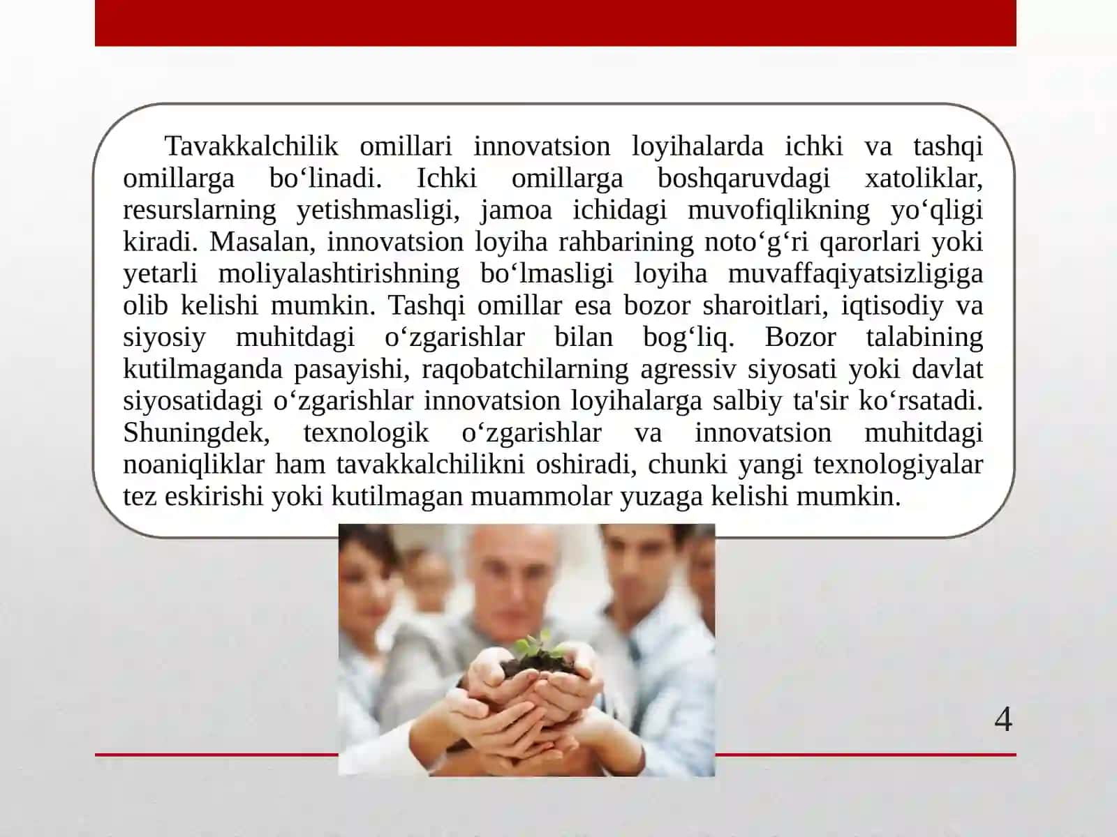 "INNOVATSION TADBIRKORLIKDA TAVAKKALCHILIK" 4