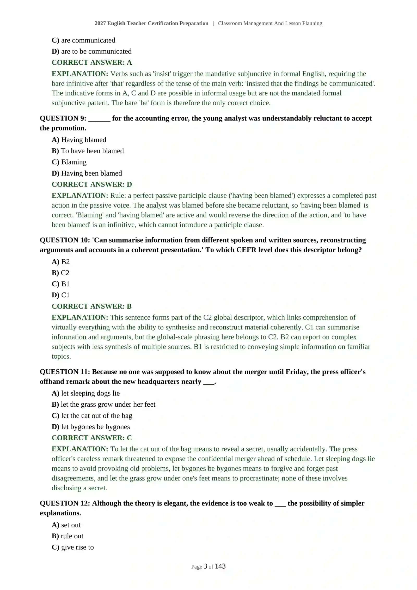 2027 English Teacher Certification Preparation | Classroom Management And Lesson Planning 4