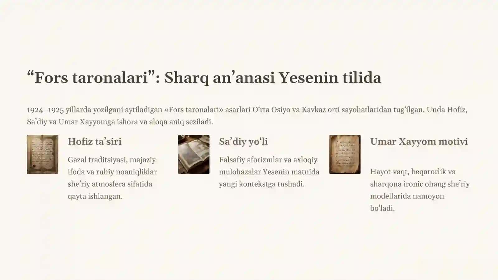 Sergey Yesenin she’rlarida Sharq an’analarining aks etishi 4
