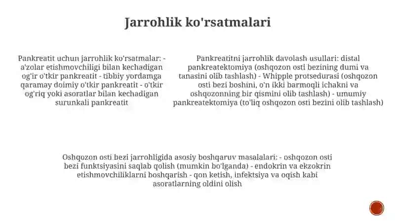 Pankreatitlarni Xirurgik Davolash Usullari 4