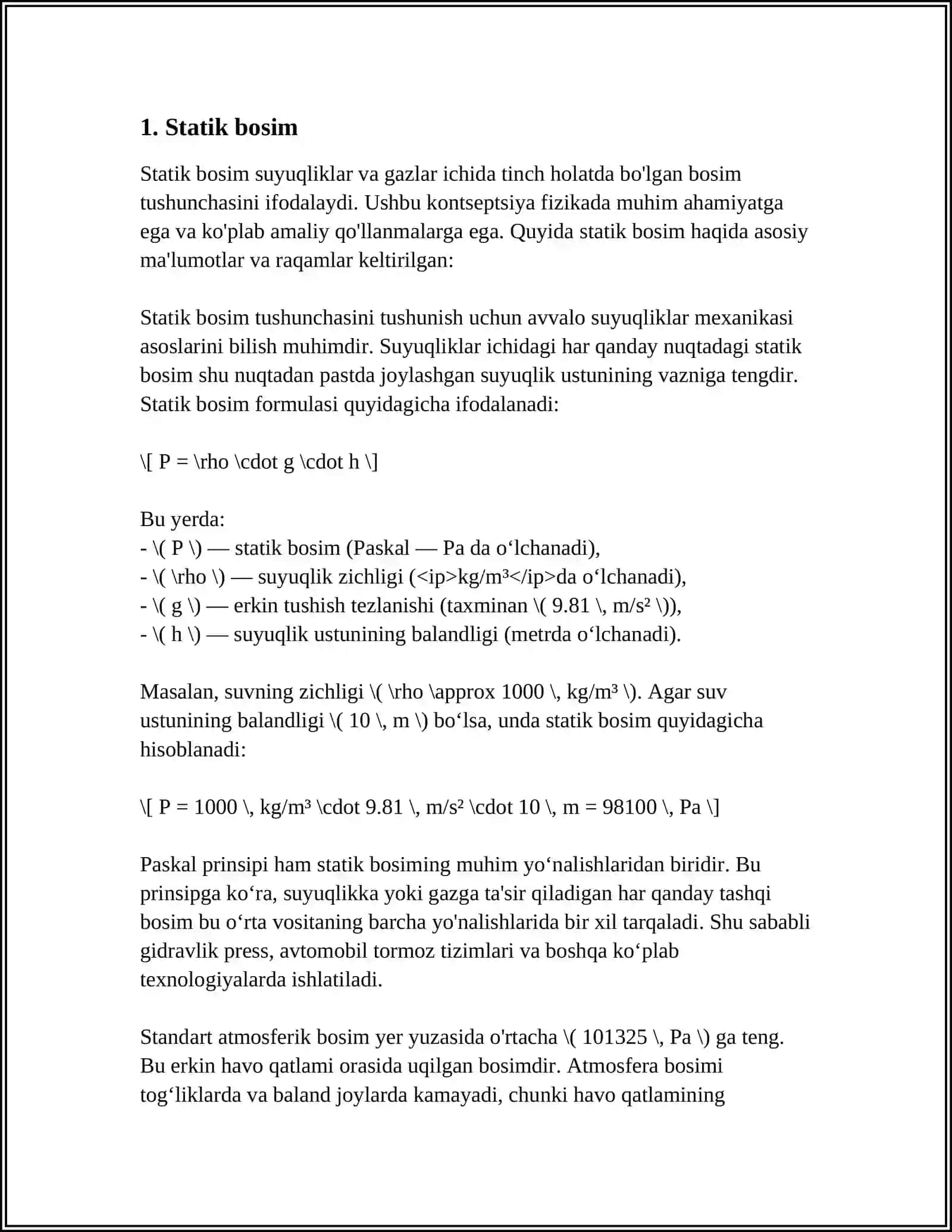 TINCH HOLATDAGI SUYUQLIKGA TA'SIR ETUVCHI KUCHLAR 4