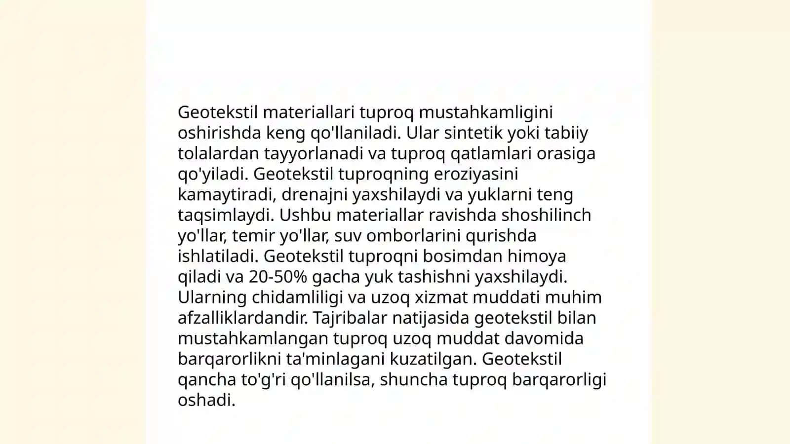 Avtomobil yoʻllarni eksplatatsiya qilishda geotekstildan foygalanish 4