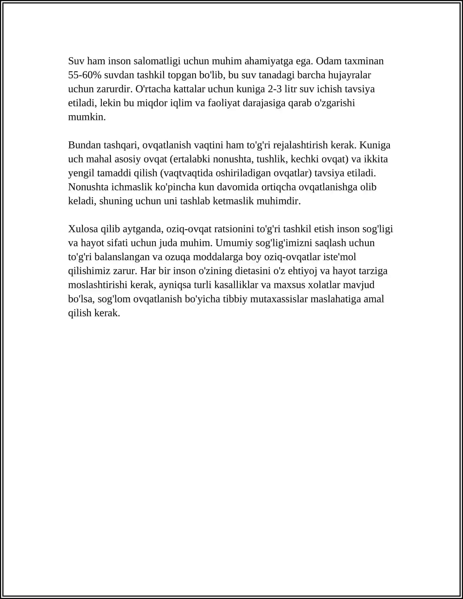 MUSTAQIL ISH Mavzu: OVQAT HAZM QILISH AZOLARI KASALLIKLARIDA DIETA TERAPIYA 4