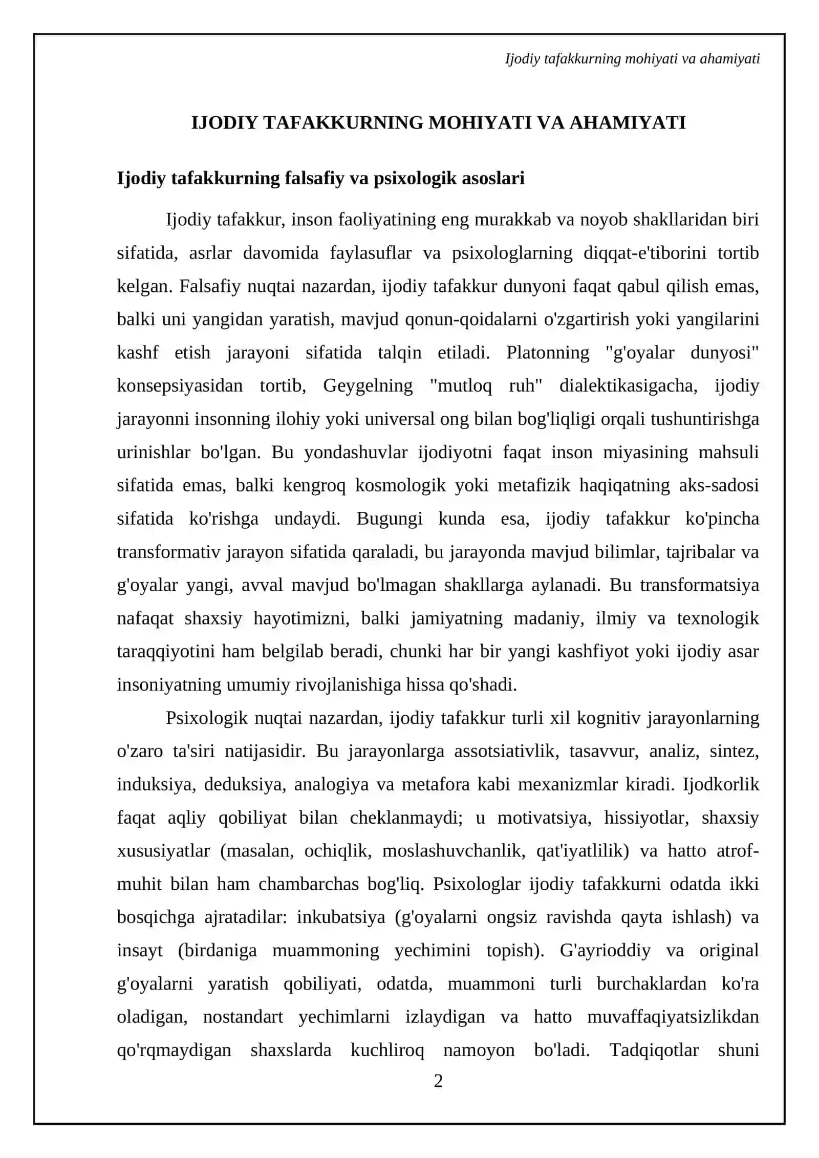 Kreativ fikrlash va uni rivojlantirish yo'llari 4