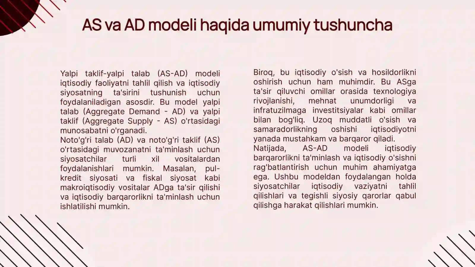AS va AD modeli haqida umumiy tushuncha 4
