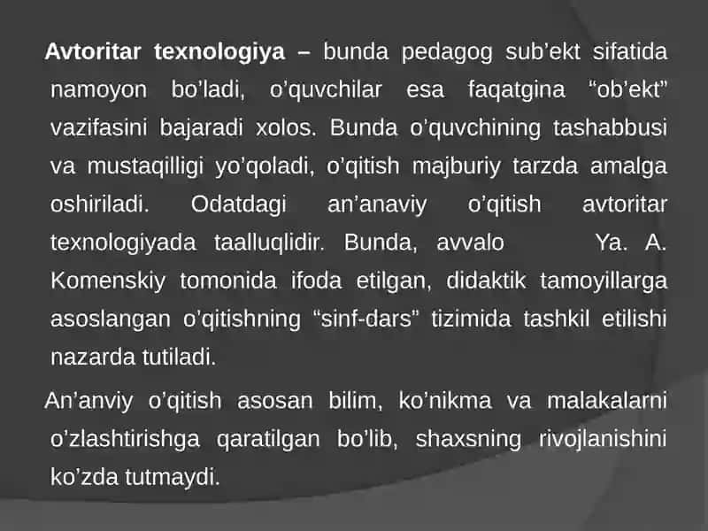 TABAQALASHTIRILGAN O’QITISH TA’LIM TEXNOLOGIYALARI 4