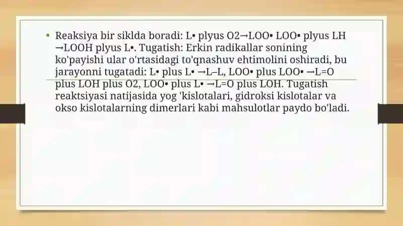 Lipidlarning peroksidlanishi 4