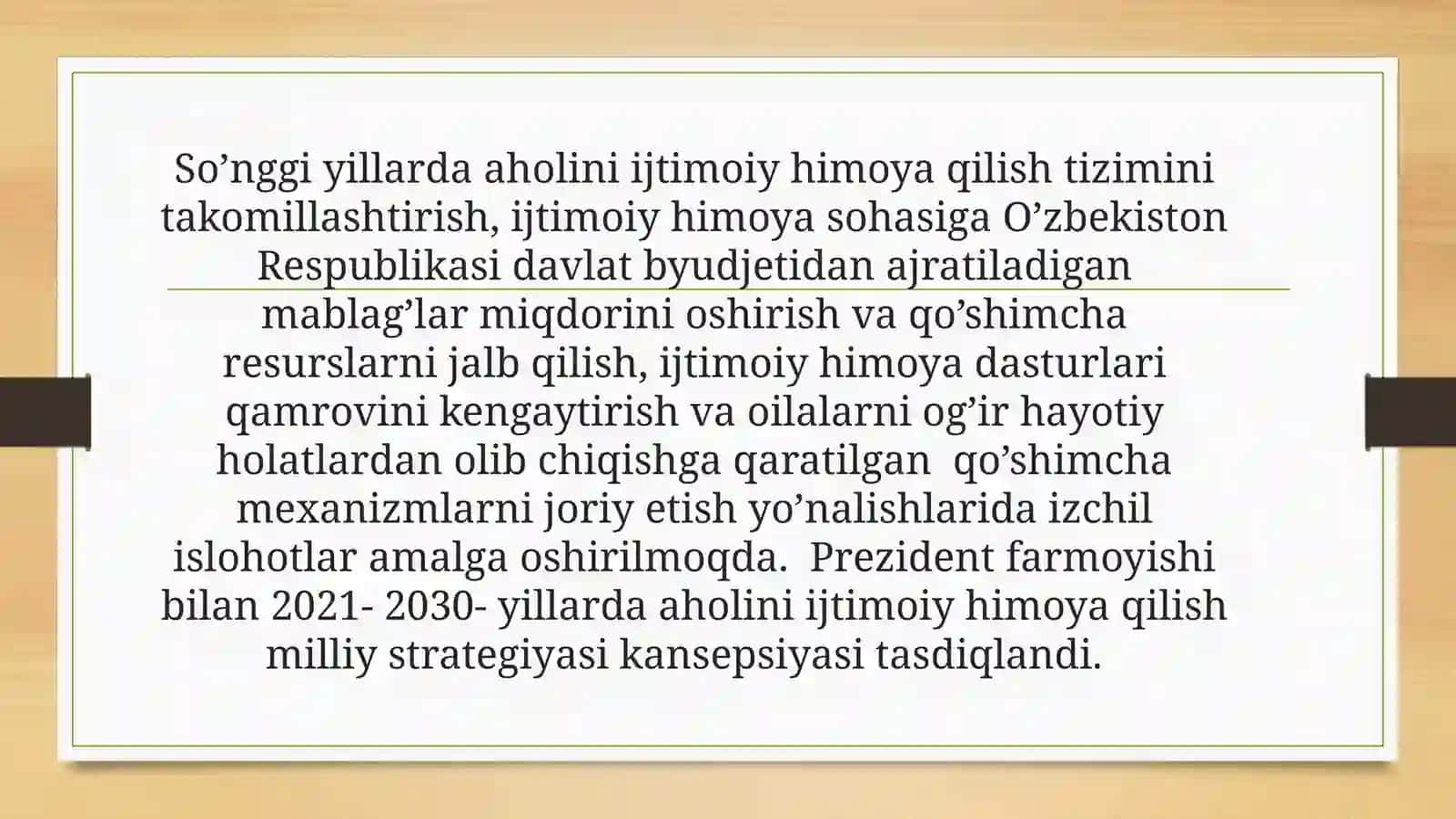 Aholini ijtimoiy himoya qilish tizimi tarkibi, tamoyillari va shakllari 4