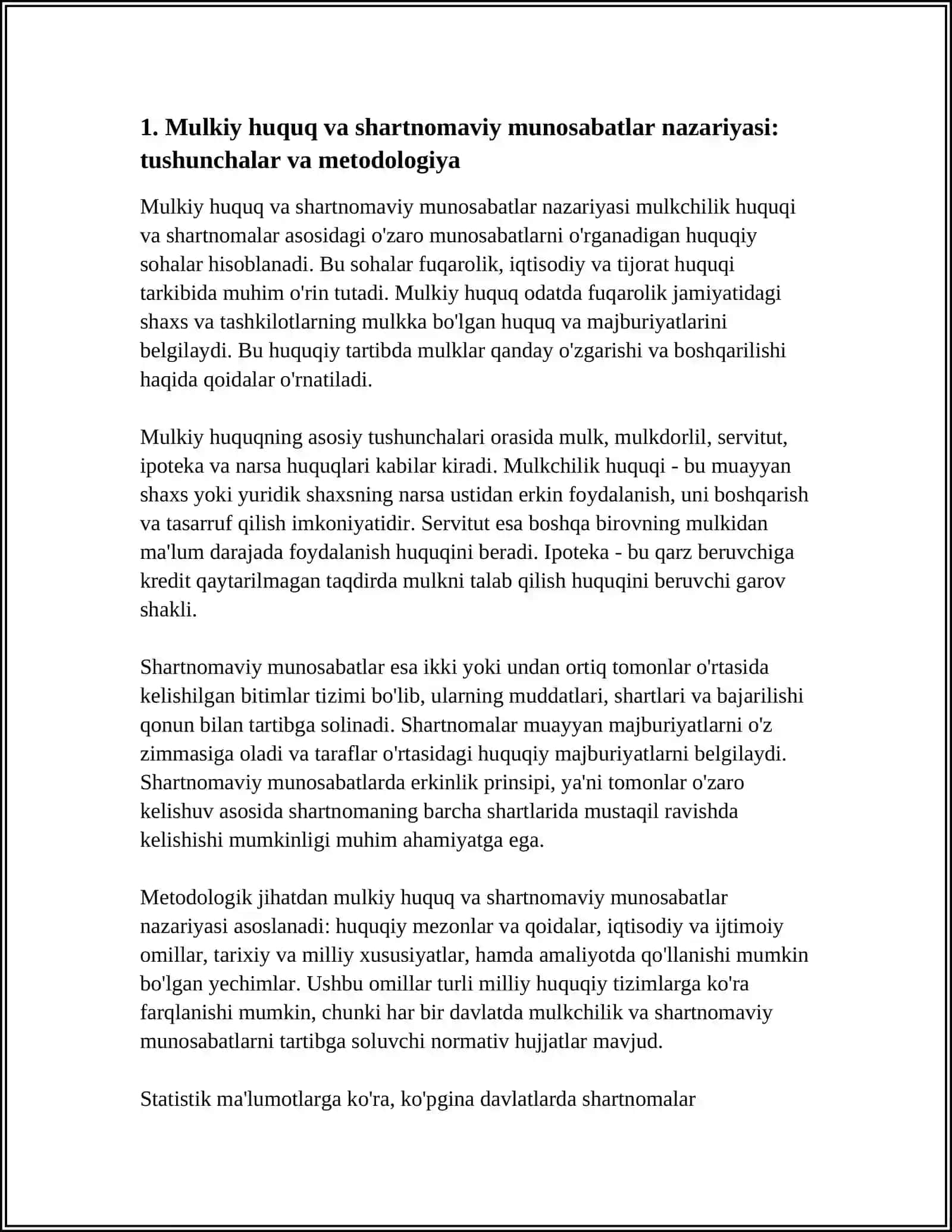 MULKIY VA SHARTNOMAVIY MUNOSABATLAR NARZARIYALARNING SHARHI 4