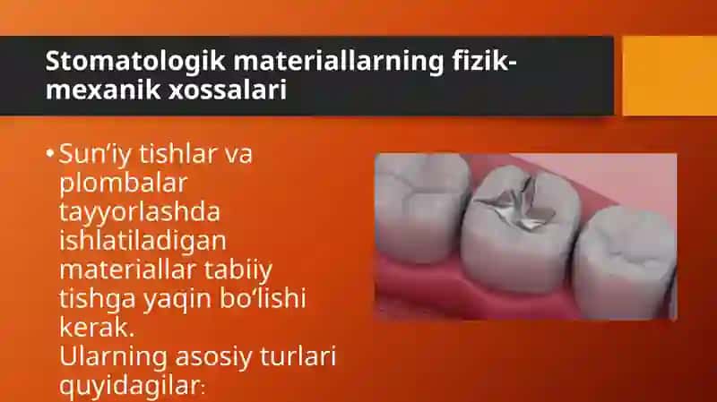 Stomatologik materiallarning fizik-mexanik xossalari va tish zichligini aniqlash 4