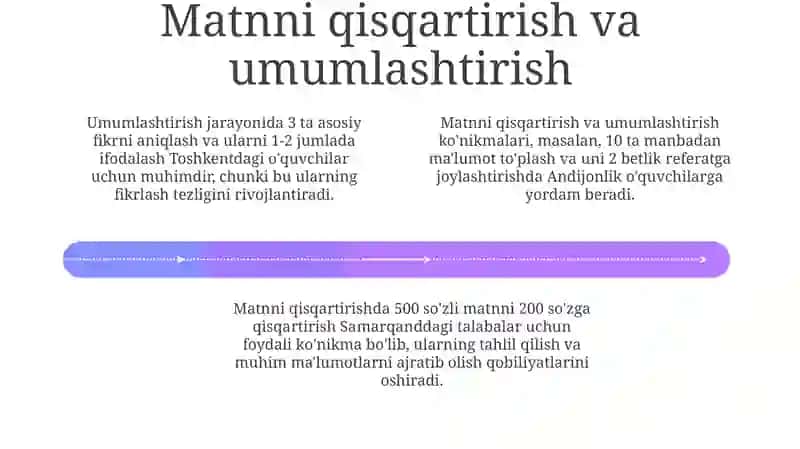 Ona tili darslarida matn ustida ishlash kunikmalarini rivojlantirish 4